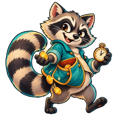 Pip, Pocket Drain’s cheerful raccoon mascot
